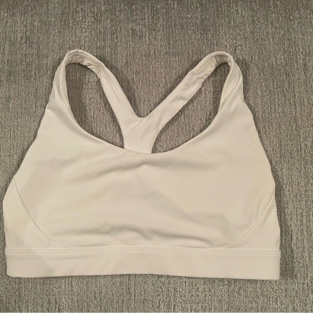 Athleta workout bra. Like new, worn once.  Crisp white photo not accurate